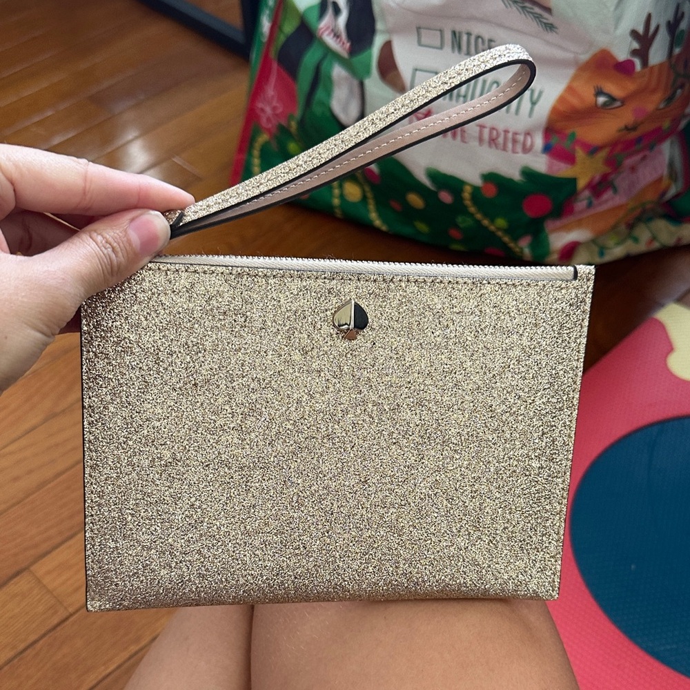 Gold Glittery Roxy Wristlet
